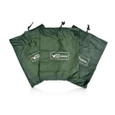DD Hammocks Waterproof Stuff Sacks x3 in green, providing 7L dry storage for gear, ideal for damp conditions.